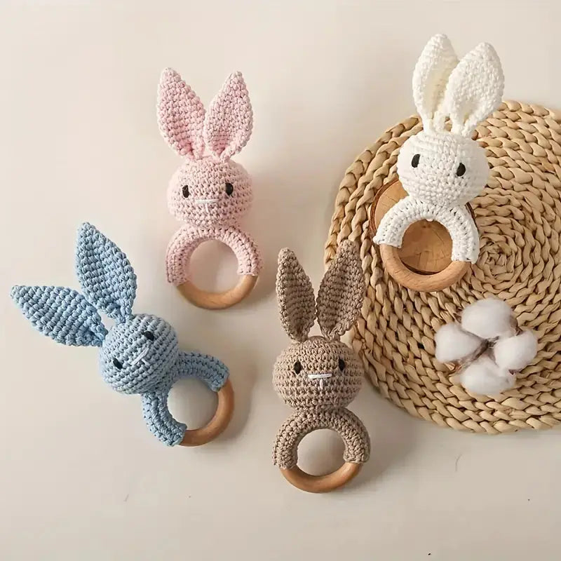 Crochet Rabbit Rattle Toy Joy Gift London