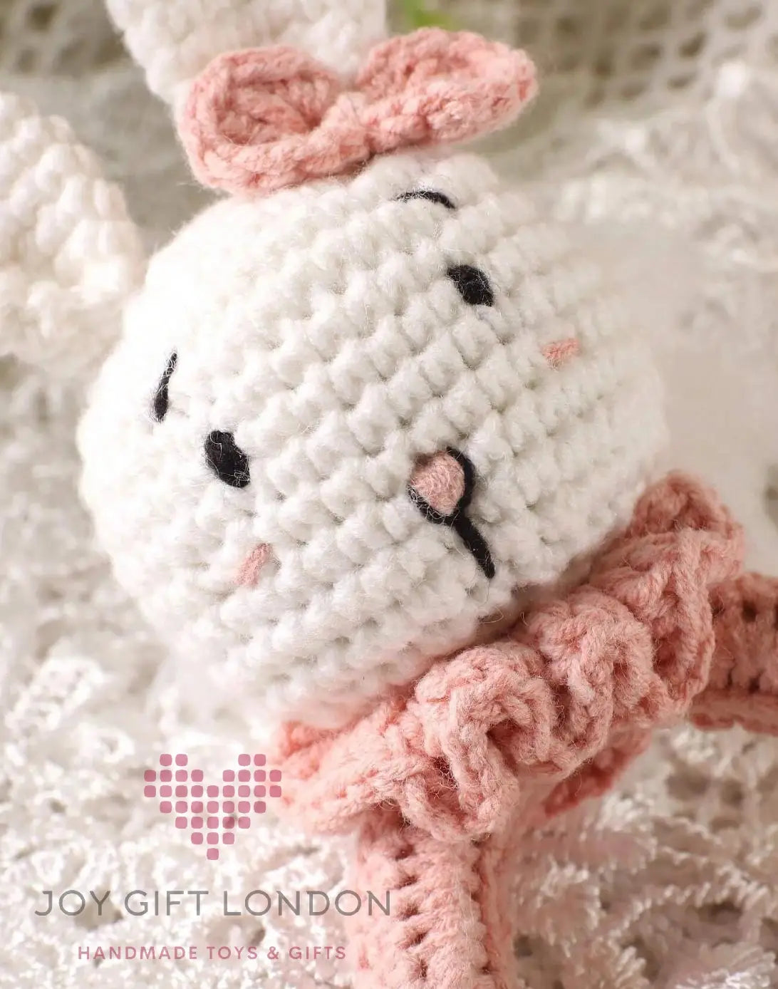 Crochet Rabbit Rattle Toy Joy Gift London