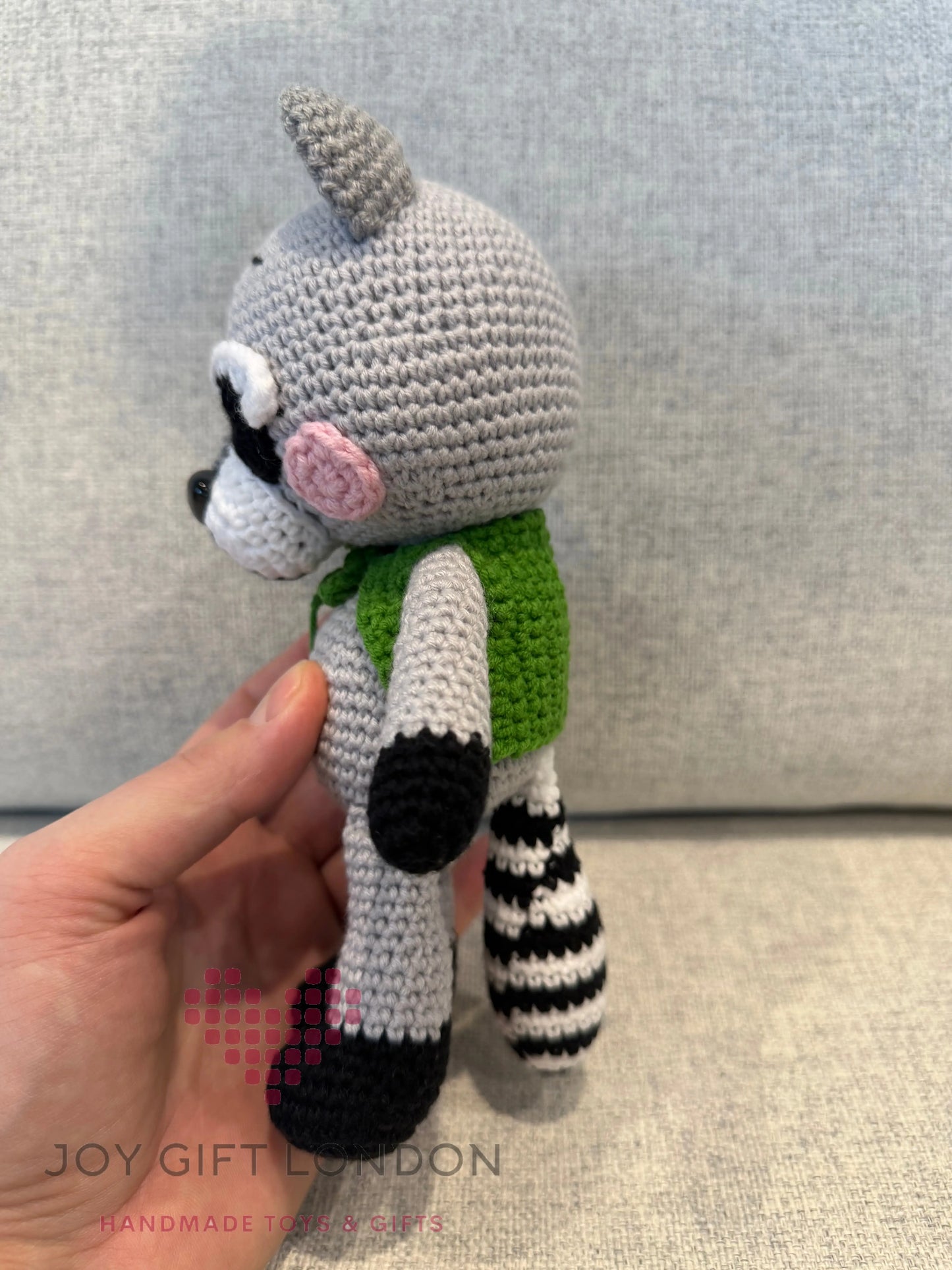 Crochet Raccoon Toy Joy Gift London