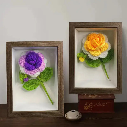 Crochet Rose With Photo Frame Joy Gift London