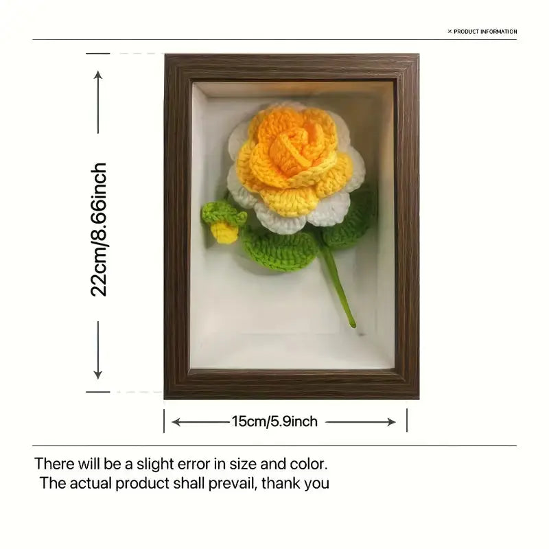 Crochet Rose With Photo Frame Joy Gift London