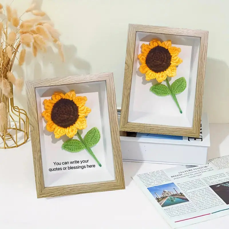 Crochet Sunflower With Photo Frame Joy Gift London