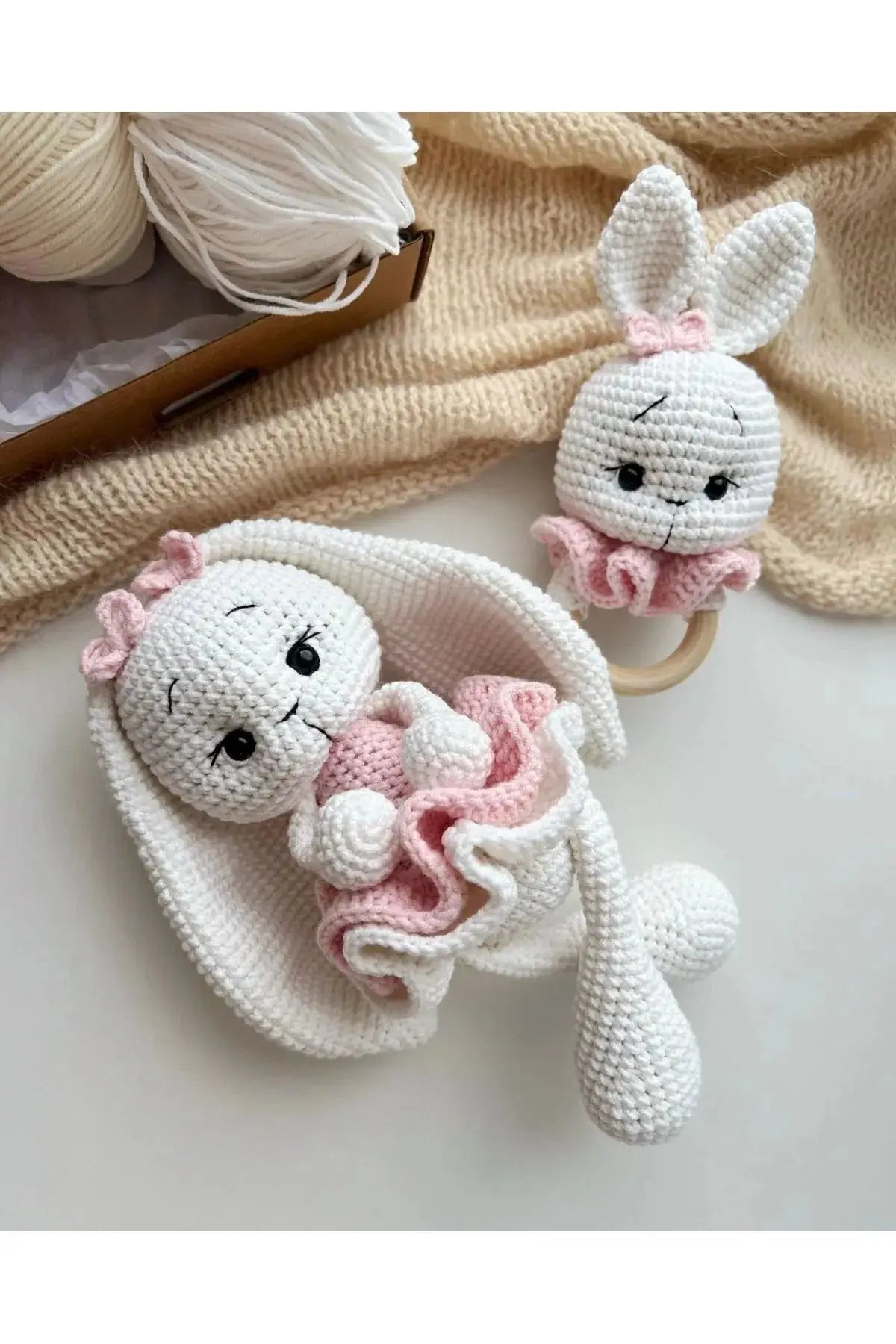 Crochet Toy Set Long Ear Rabbit 2pc TrendyToy