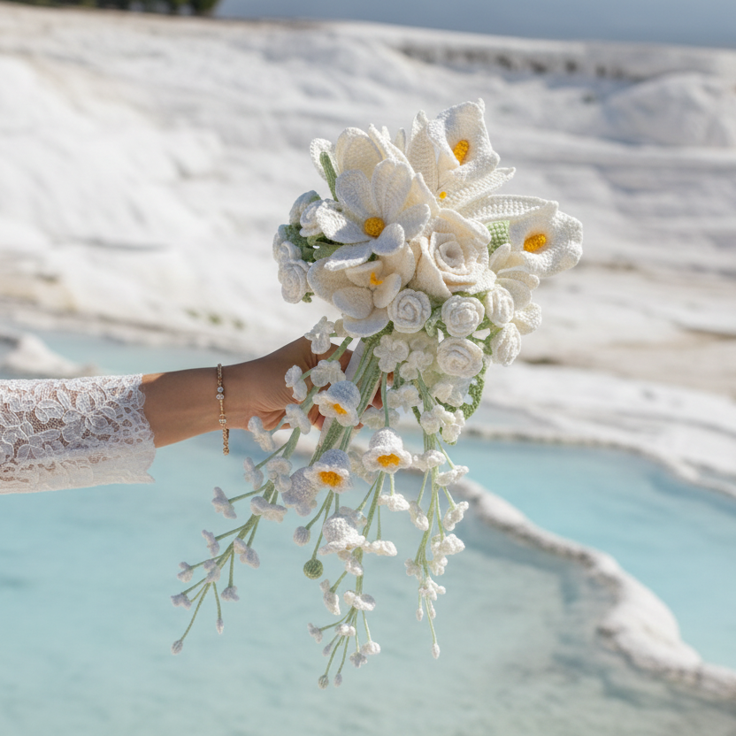 Crochet Wedding Flower  Joy Gift London