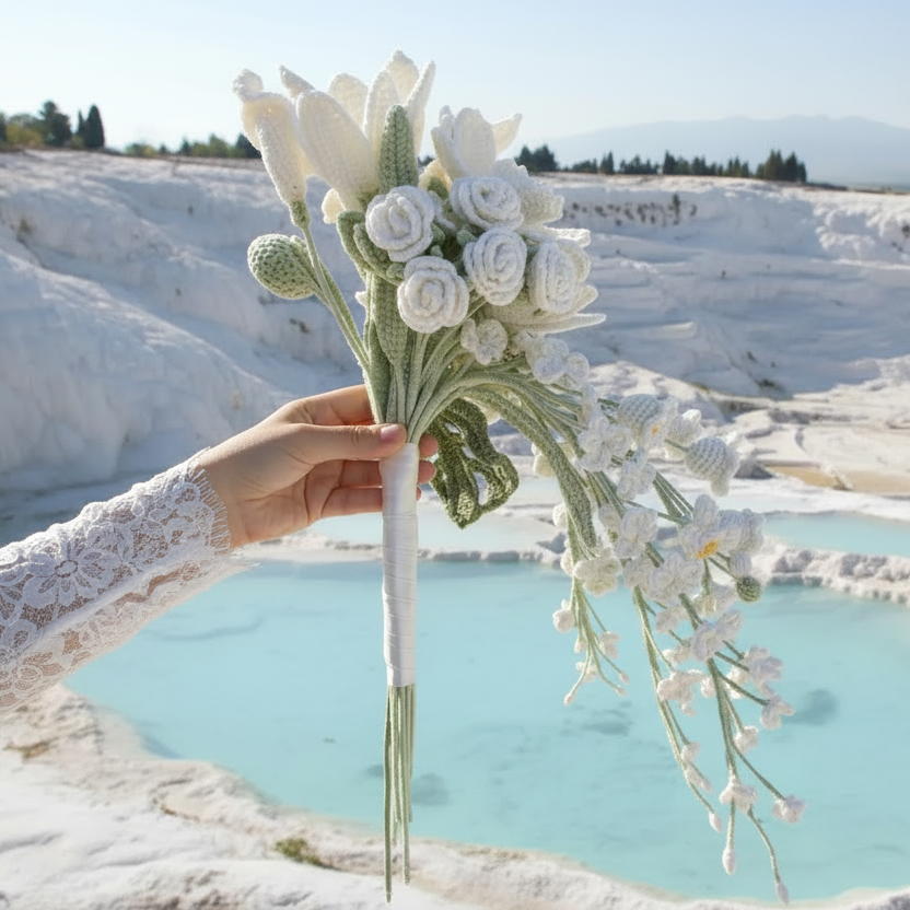 Crochet Wedding Flower  Joy Gift London