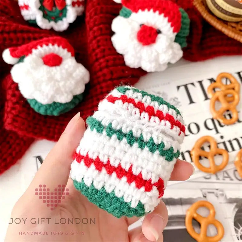 Cute Crochet Santa Earphone Protective Case For Apple Airpods Joy Gift London