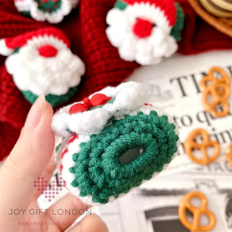 Cute Crochet Santa Earphone Protective Case For Apple Airpods Joy Gift London