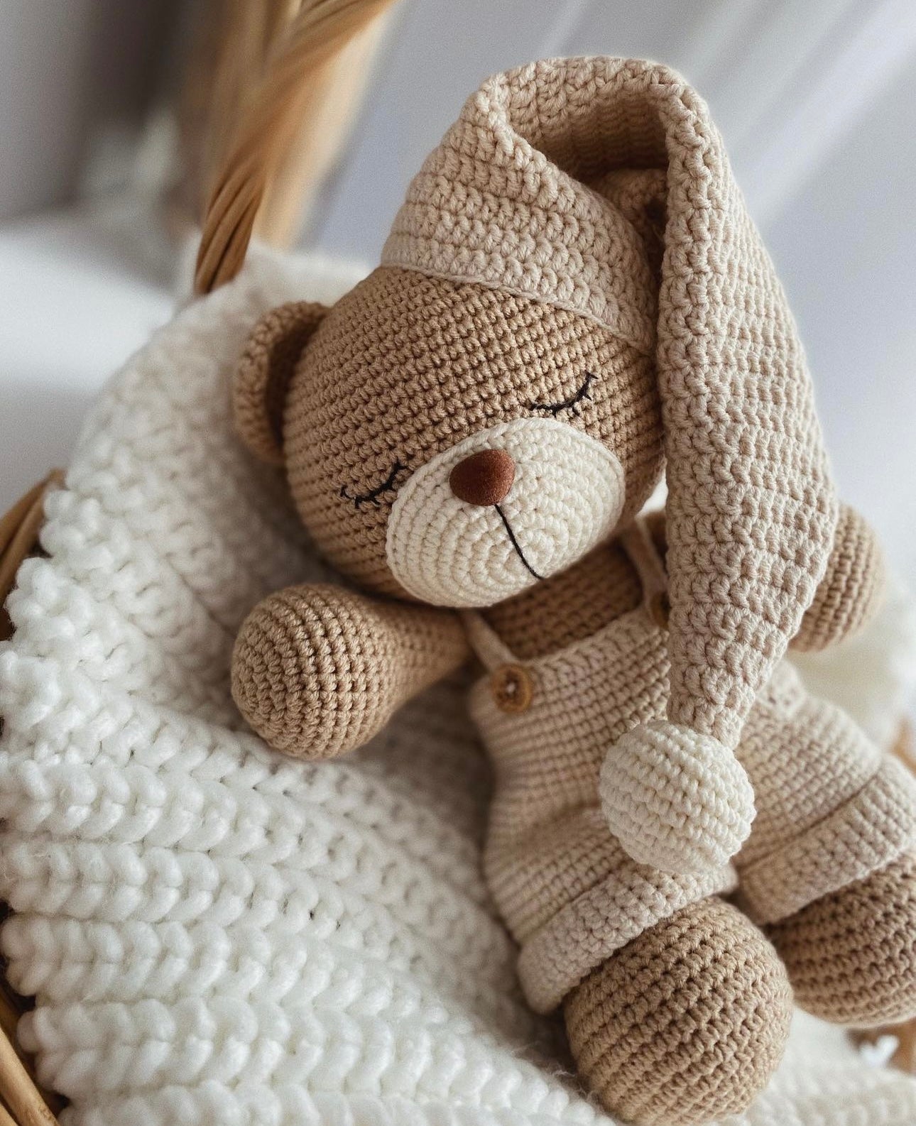 Crochet Sleeping Bear Toy