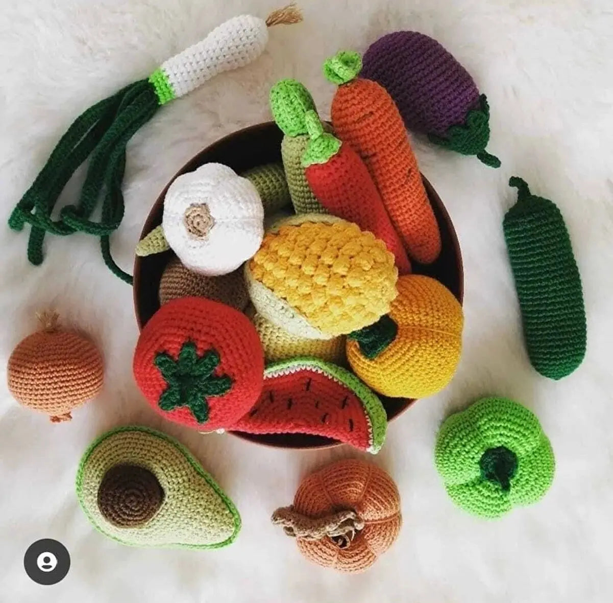 15pc Crochet Mixed Vegetables and Fruits - Joy Gift London