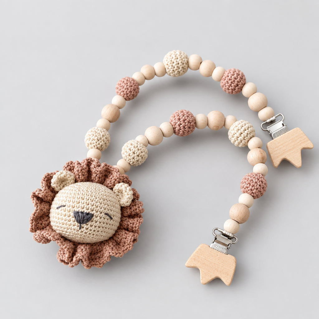 Handmade Crochet Newborn Sleeping Lion Gift Set (6pc)  Baby Shower Gift