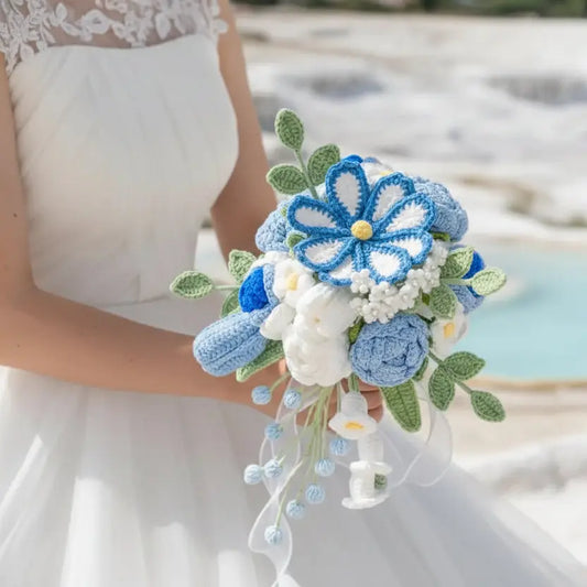 Forever Blooms – Handcrafted White Crochet Wedding Bouquet (Copy)  Joy Gift London