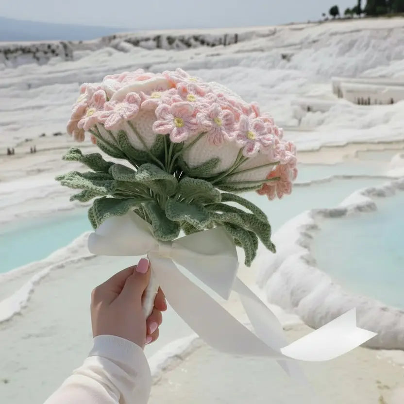 Forever Blooms – Handcrafted White Crochet Wedding Bouquet (Copy)  Joy Gift London