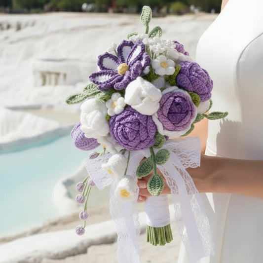 Forever Blooms – Handcrafted White Crochet Wedding Bouquet (Copy)  Joy Gift London