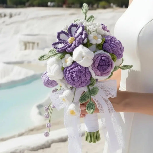 Forever Blooms – Handcrafted White Crochet Wedding Bouquet (Copy)  Joy Gift London