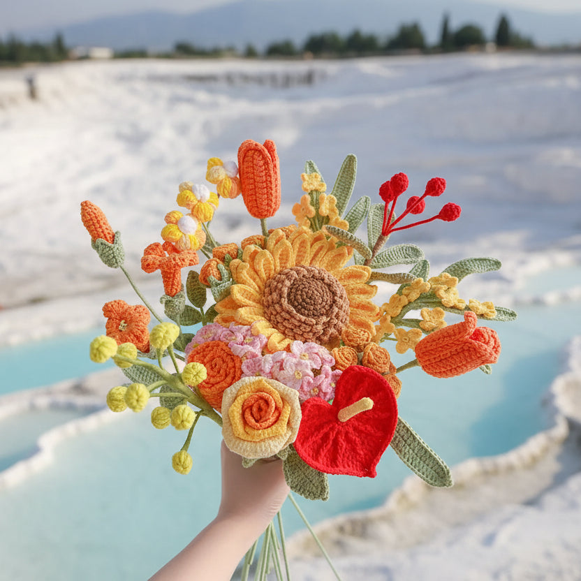 Forever Blooms – Handcrafted White Crochet Wedding Bouquet (Copy)  Joy Gift London