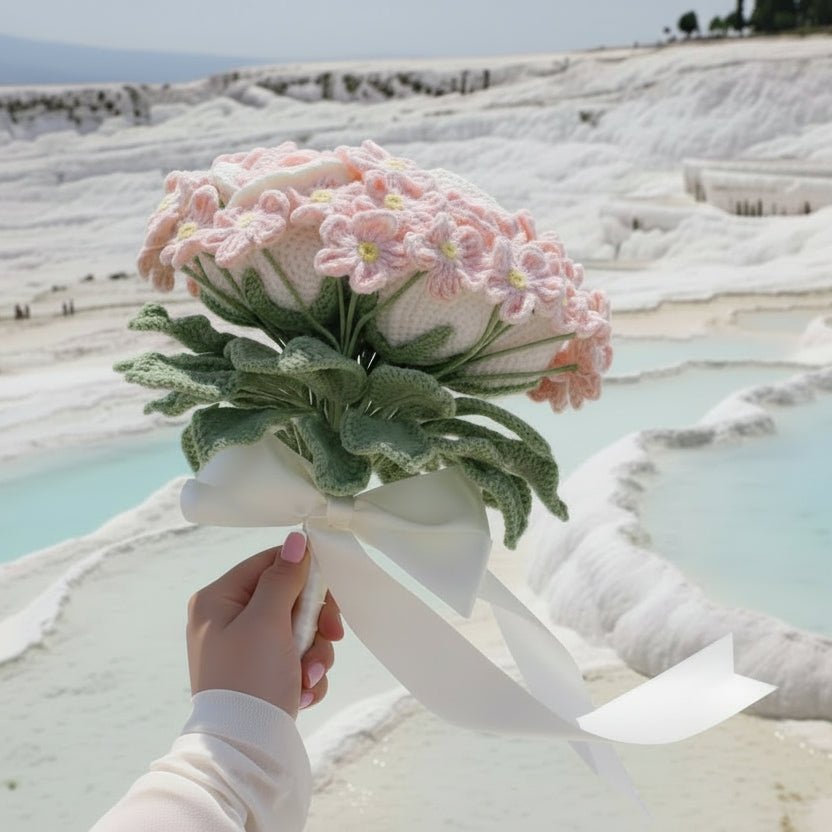 Forever Blooms – Handcrafted White Crochet Wedding Bouquet (Copy)  Joy Gift London