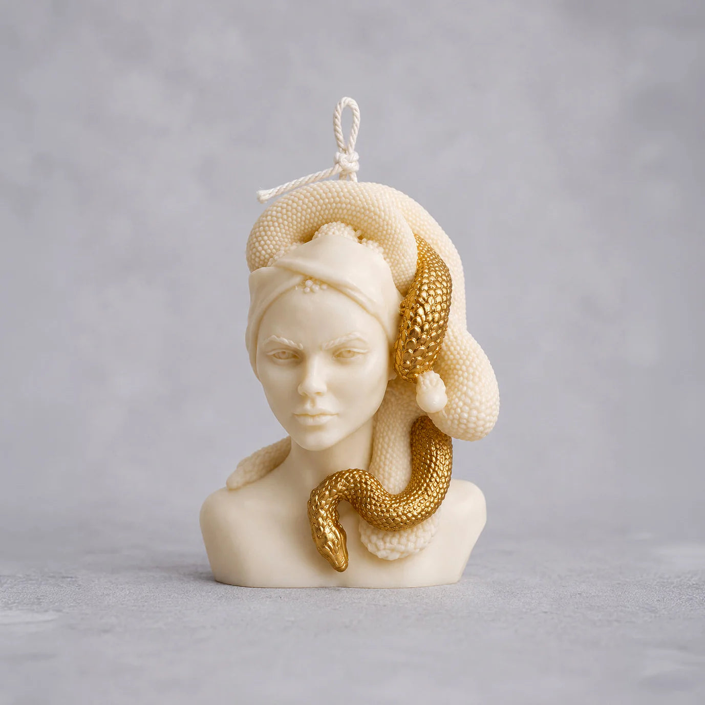 Gilded Medusa – Handmade Sculptural Candle