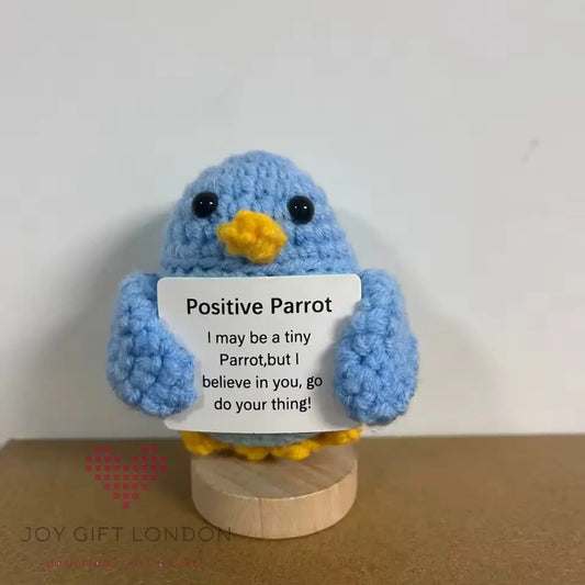 Handmade Crochet Blue Parrot Joy Gift London