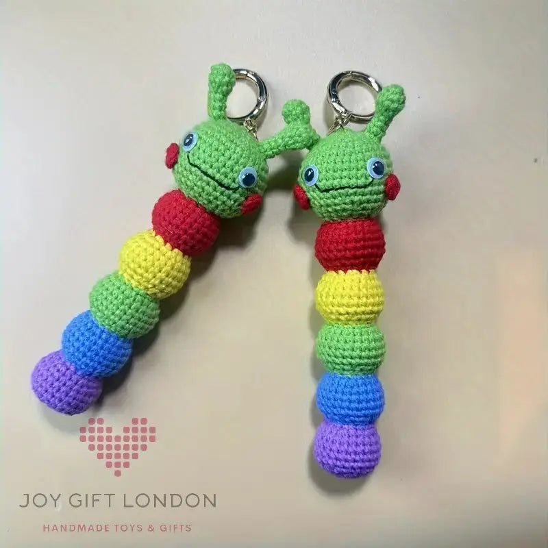 Handmade Crochet Caterpillar Bag Pendant Joy Gift London