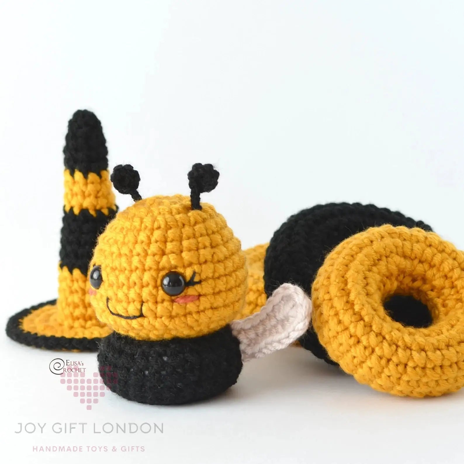 Handmade Crochet Cute Bee Stacking Toy  Joy Gift London