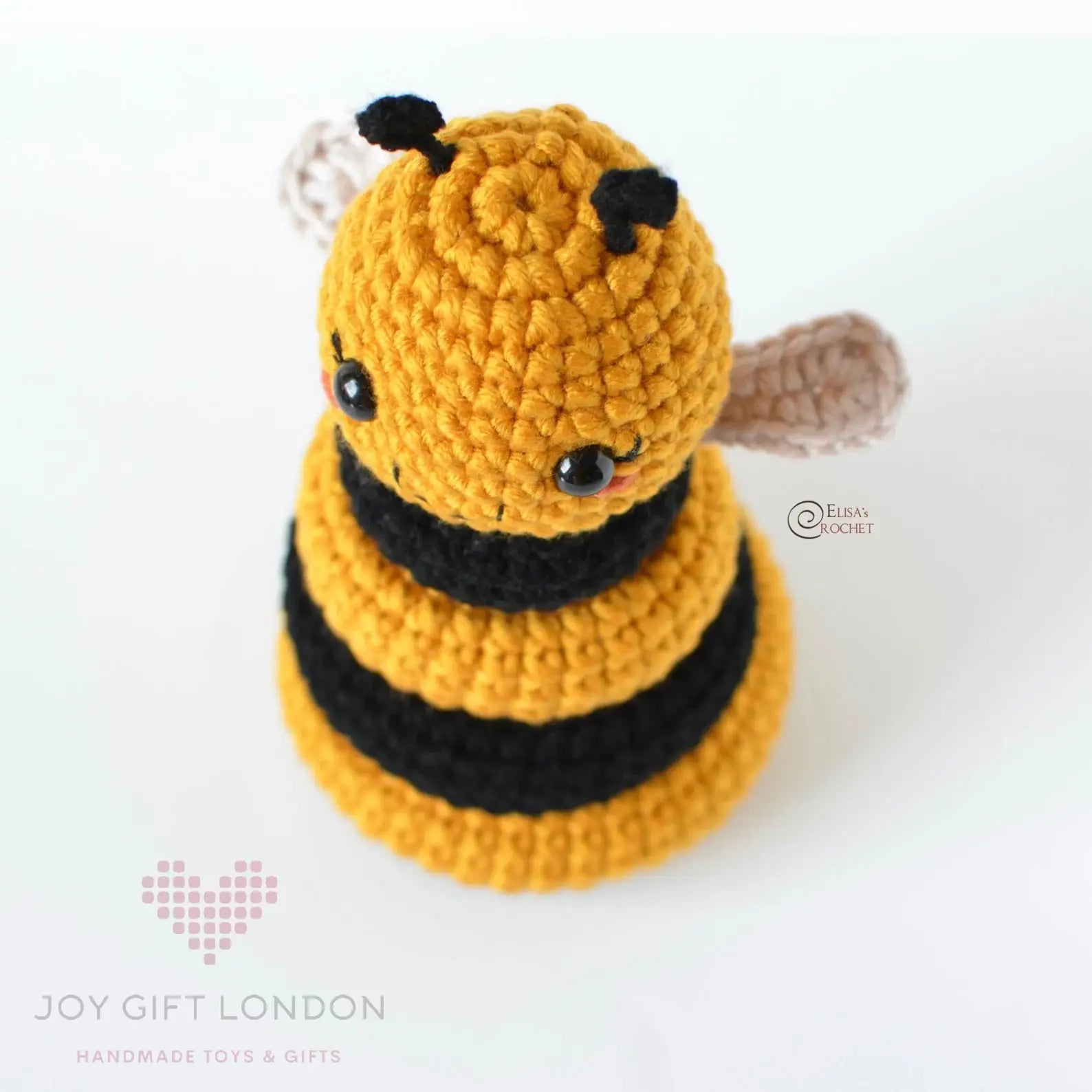 Handmade Crochet Cute Bee Stacking Toy  Joy Gift London