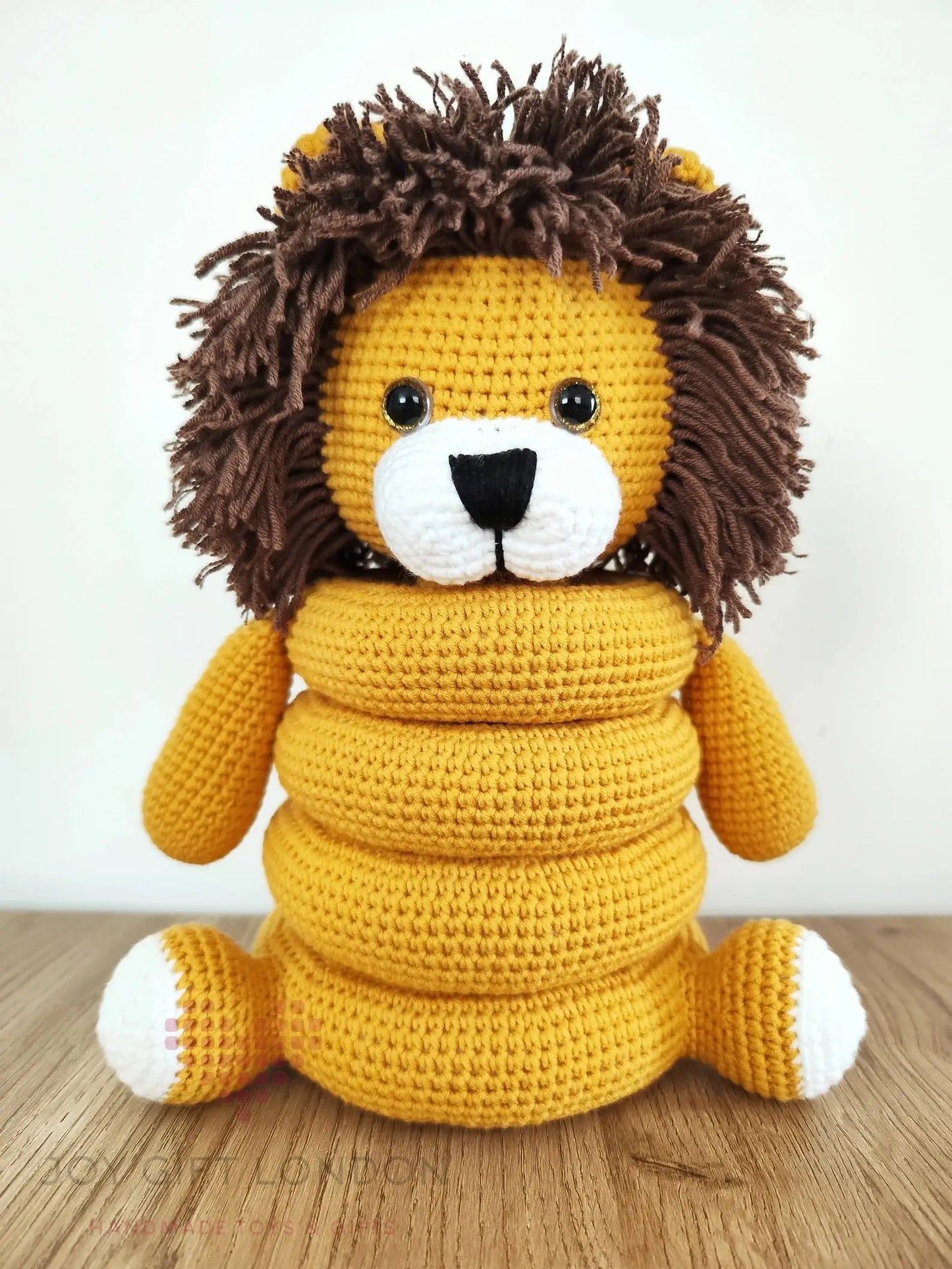 Handmade Crochet Cute Lion Stacking Toy  Joy Gift London