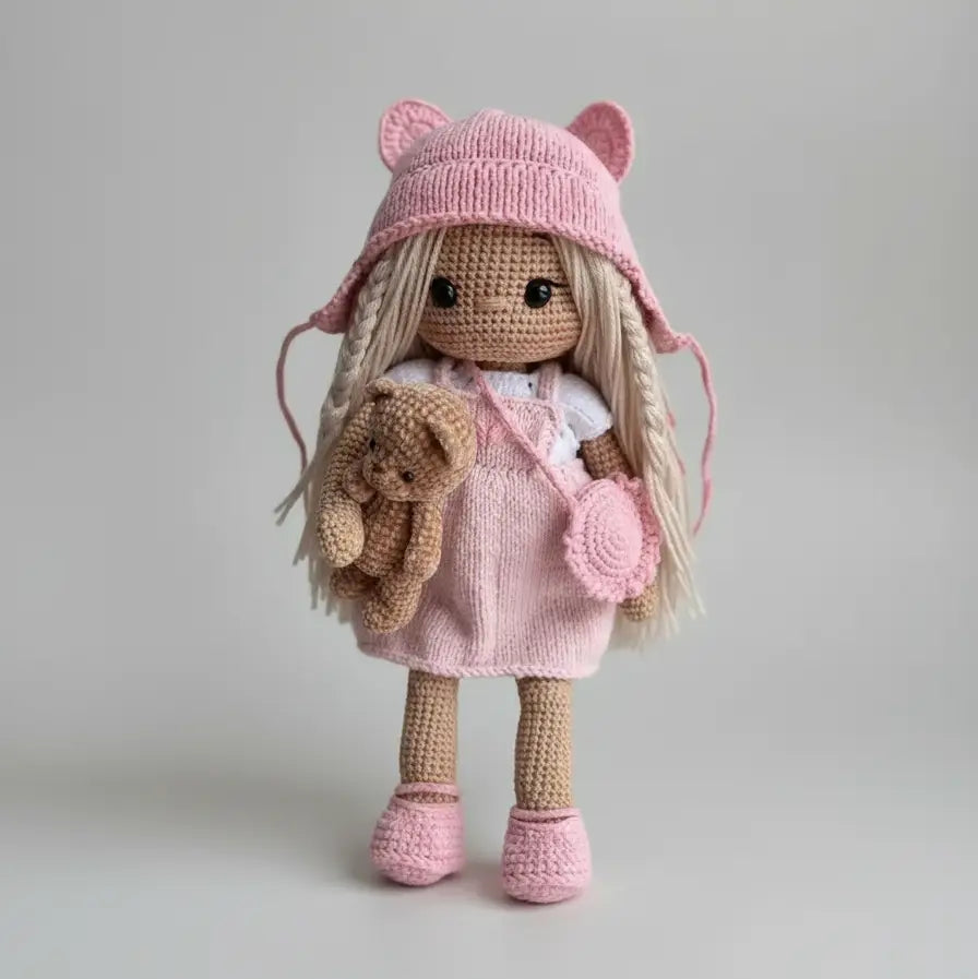 Handmade Crochet Doll with Special Fancy Dress  Joy Gift London