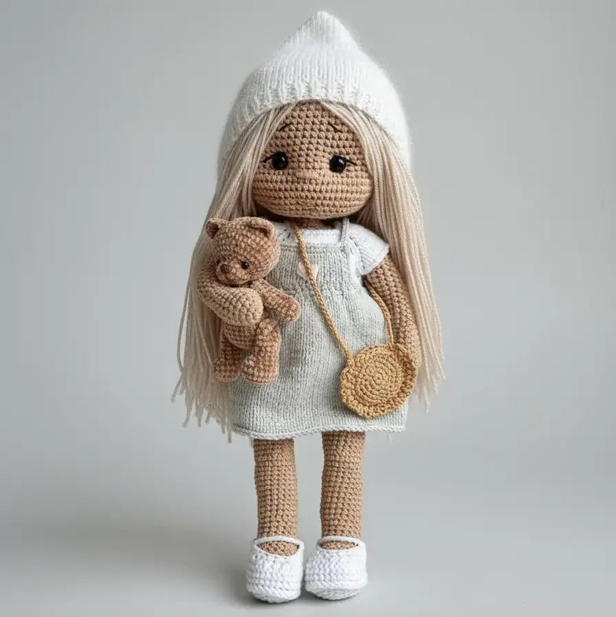 Handmade Crochet Doll with Special Fancy Dress  Joy Gift London