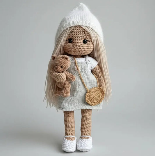 Handmade Crochet Doll with Special Fancy Dress  Joy Gift London