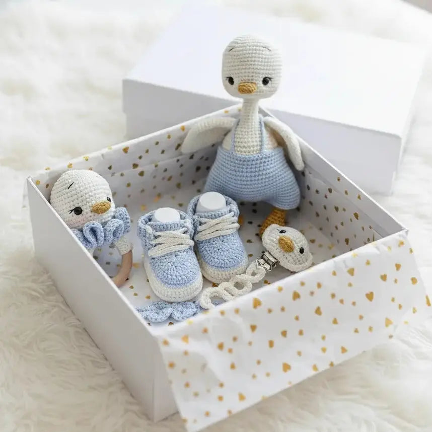 Handmade Crochet Duck Toy Gift Set (4pc)  Joy Gift London