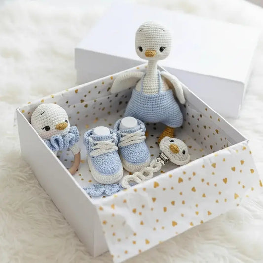 Handmade Crochet Duck Toy Gift Set (4pc)  Joy Gift London