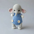 Handmade Crochet Elephant Toy in Blue Jumper  Joy Gift London
