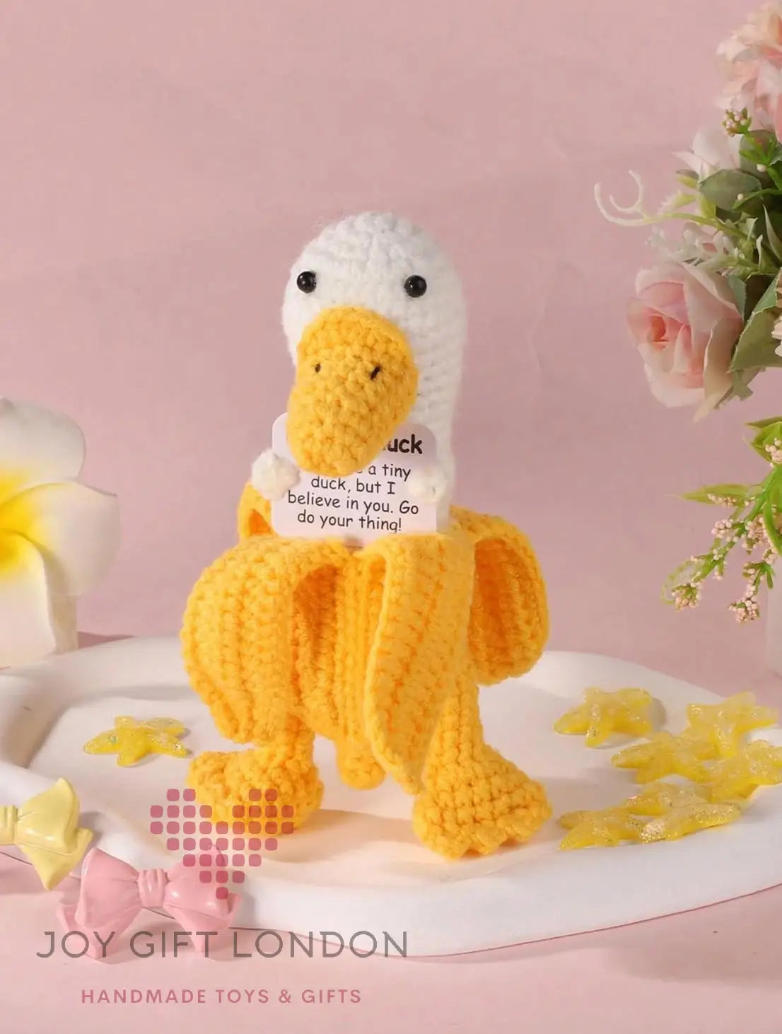 Handmade Crochet Emotional Banana Duck Joy Gift London