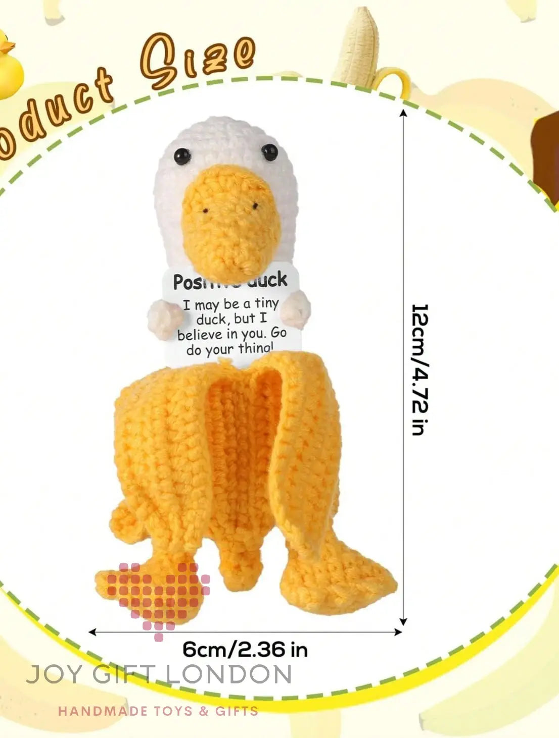 Handmade Crochet Emotional Banana Duck Joy Gift London