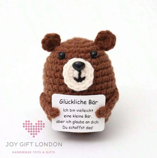 Handmade Crochet Emotional Positive Bear Joy Gift London