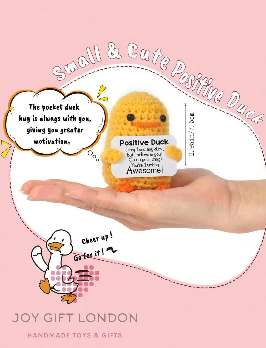 Handmade Crochet Emotional Positive Duck Joy Gift London