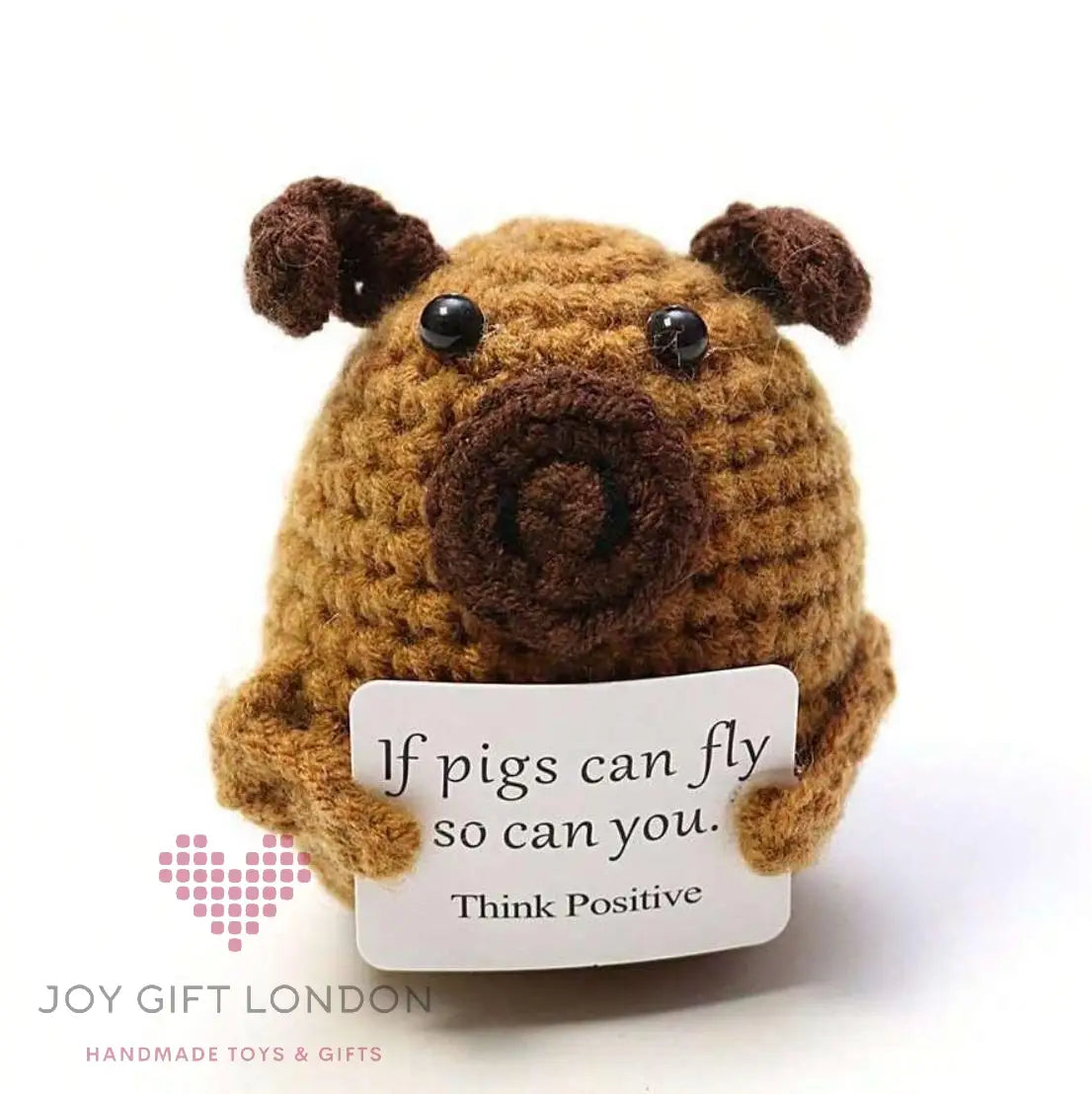 Handmade Crochet Emotional Positive Pig Joy Gift London