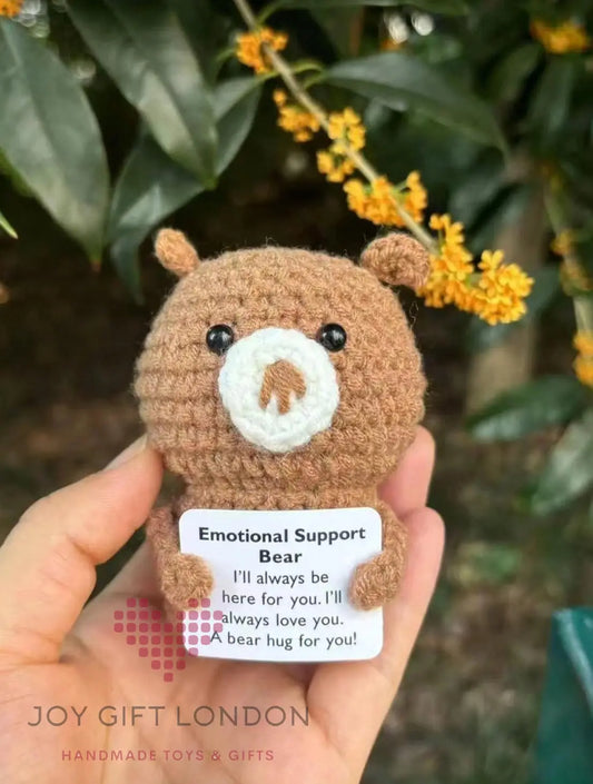 Handmade Crochet Emotional Support Teddy Bear Joy Gift London