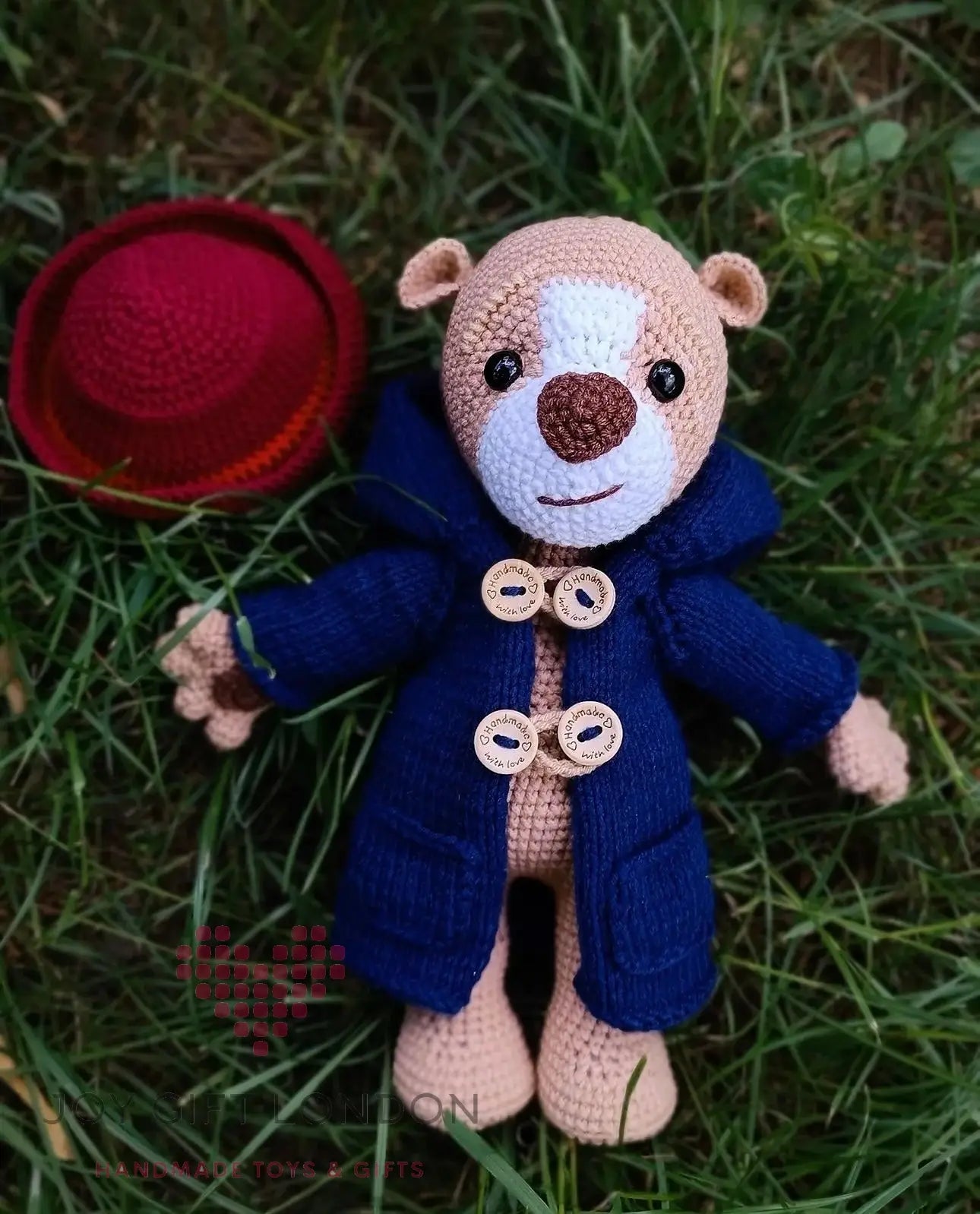 Handmade Crochet Paddington Bear Toy 35cm Joy Gift London