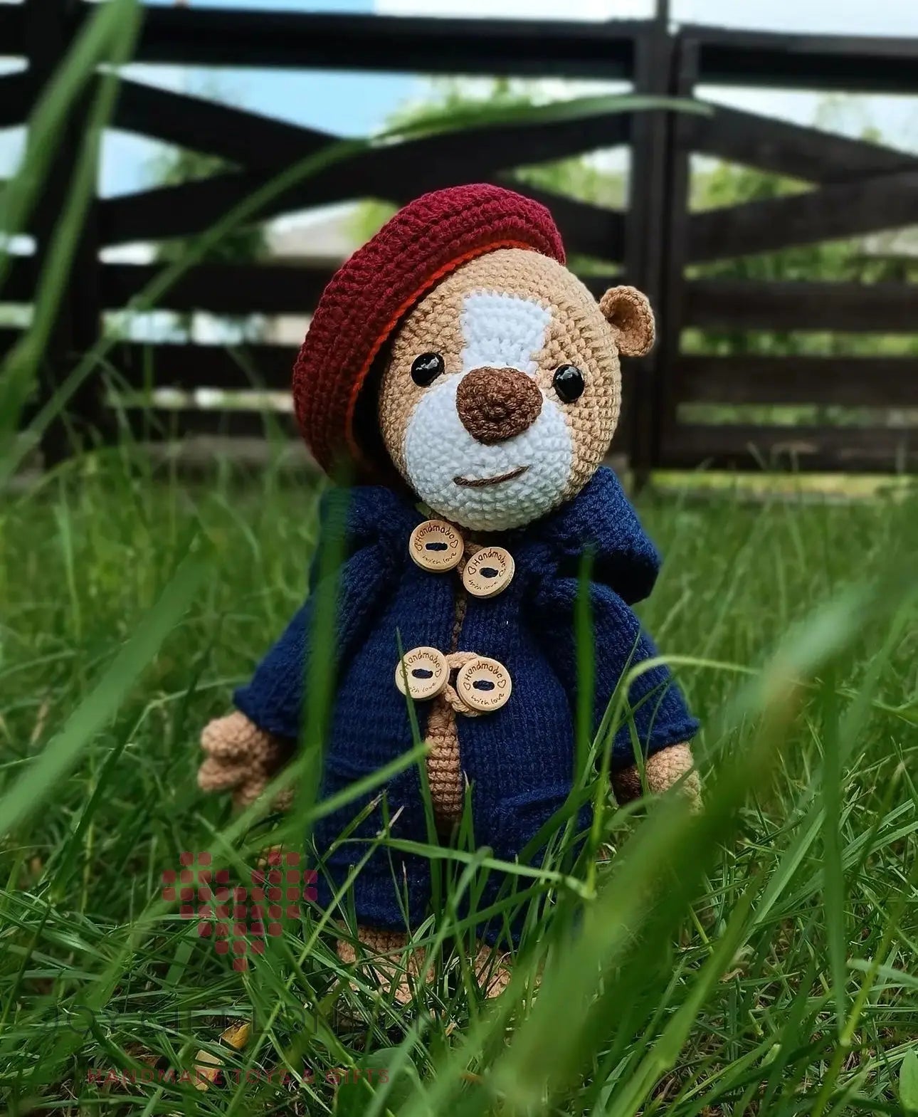 Handmade Crochet Paddington Bear Toy 35cm Joy Gift London