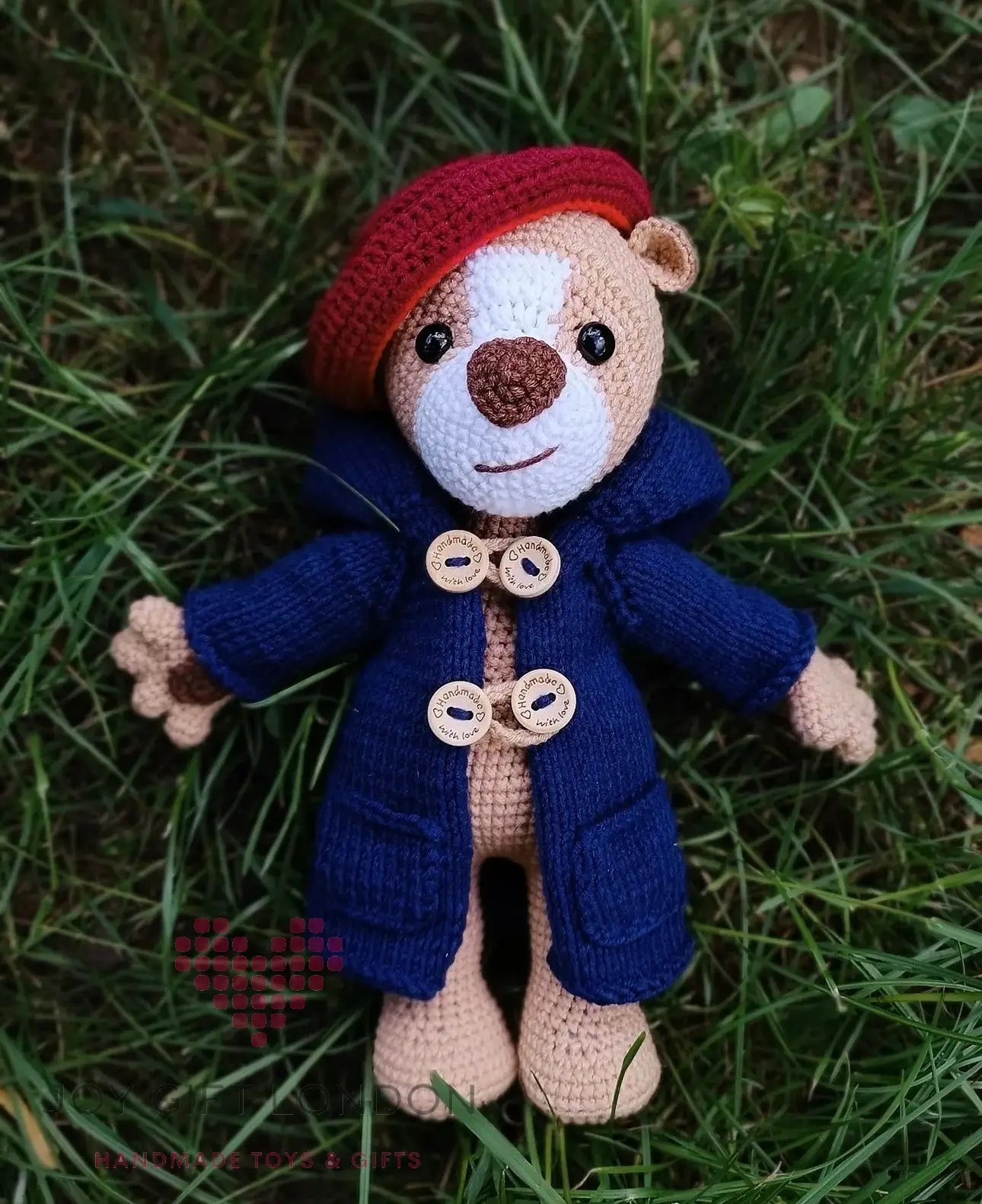 Handmade Crochet Paddington Bear Toy 35cm Joy Gift London