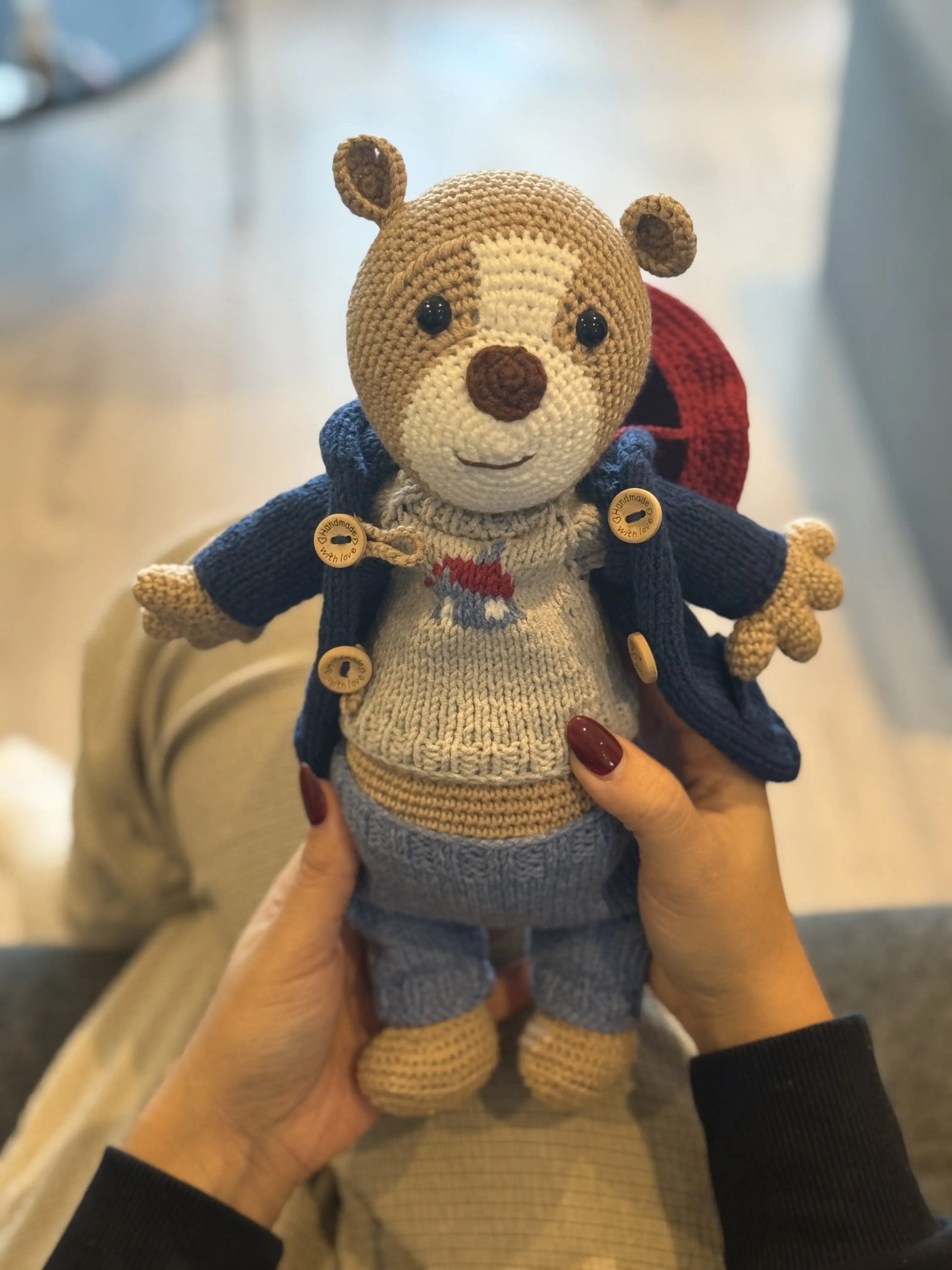 Handmade Crochet Paddington Bear Toy 35cm Joy Gift London