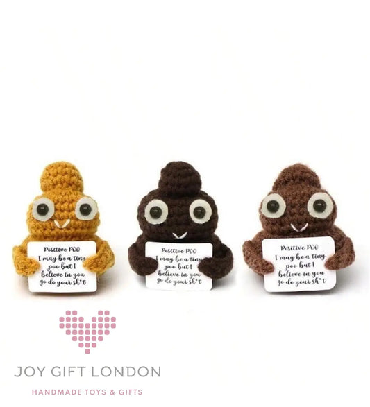 Handmade Crochet Positive Poo 3pc Joy Gift London