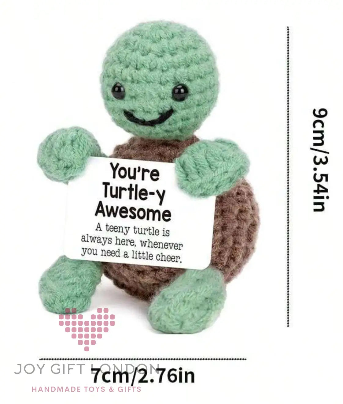 Handmade Crochet Positive Turtle - You are turtle-y awesome Joy Gift London