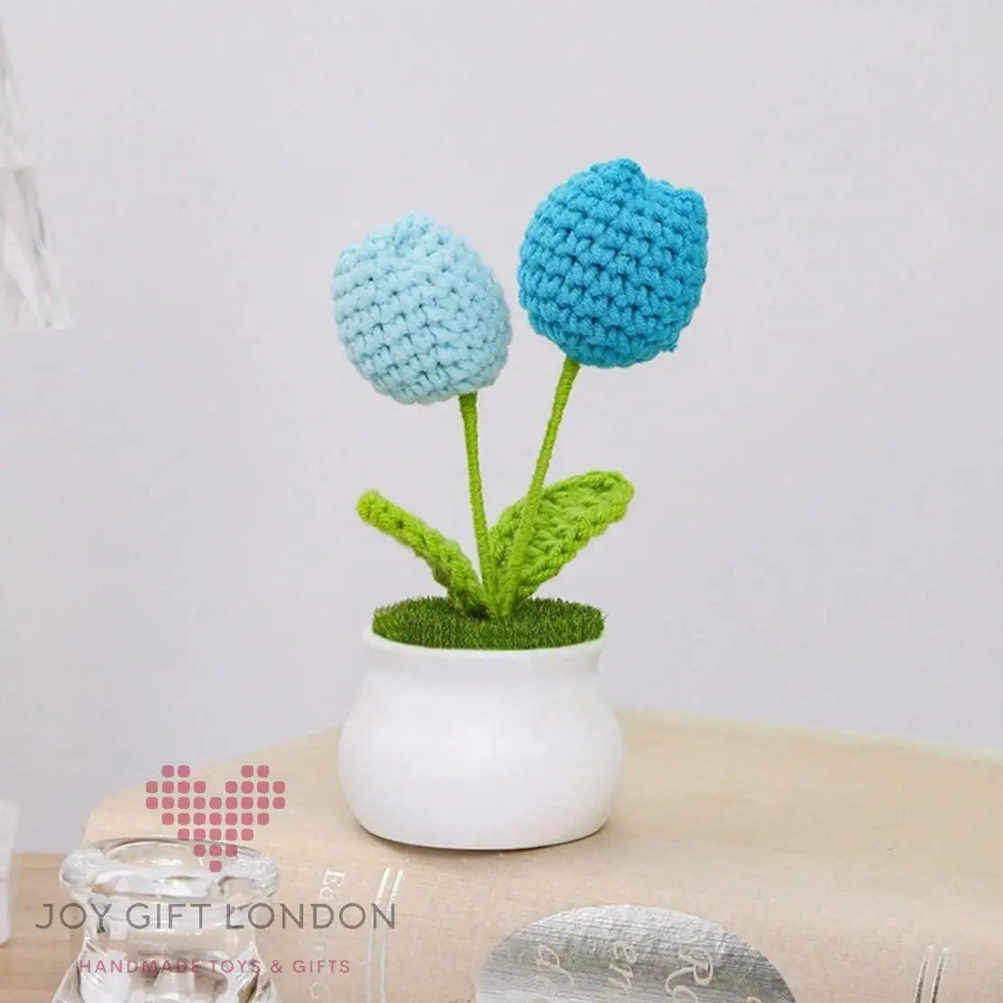 Handmade Crochet Potted 2 Tulip Joy Gift London