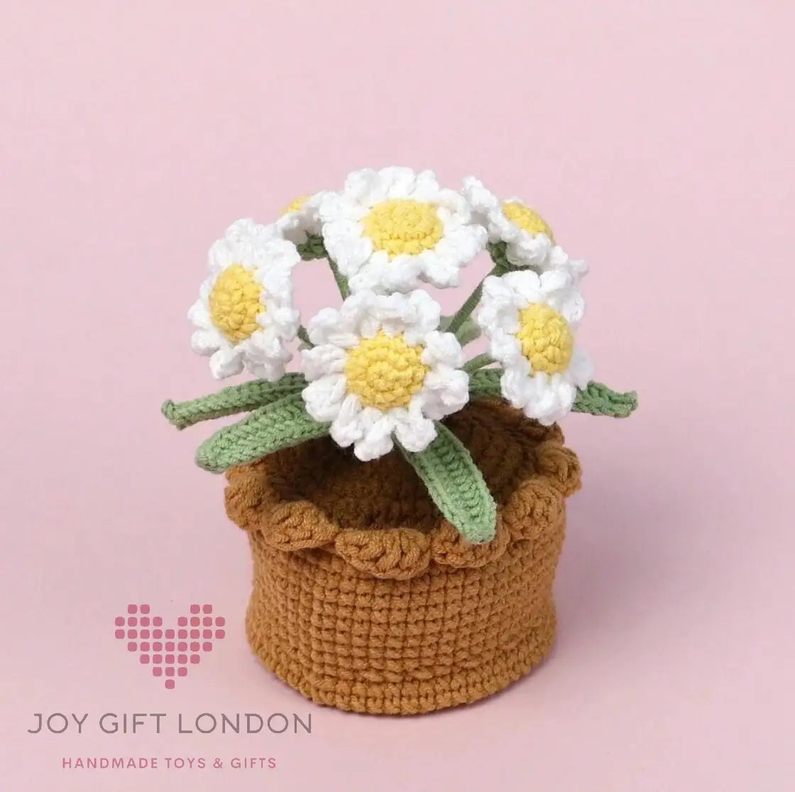 Handmade Crochet Potted 5 Daisy Joy Gift London