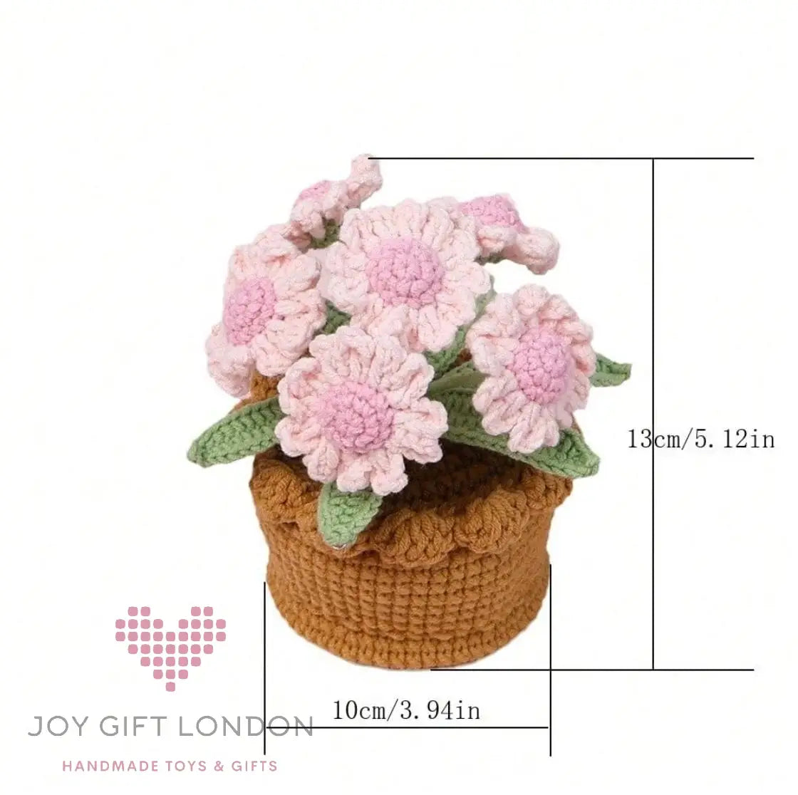 Handmade Crochet Potted 5 Daisy Joy Gift London