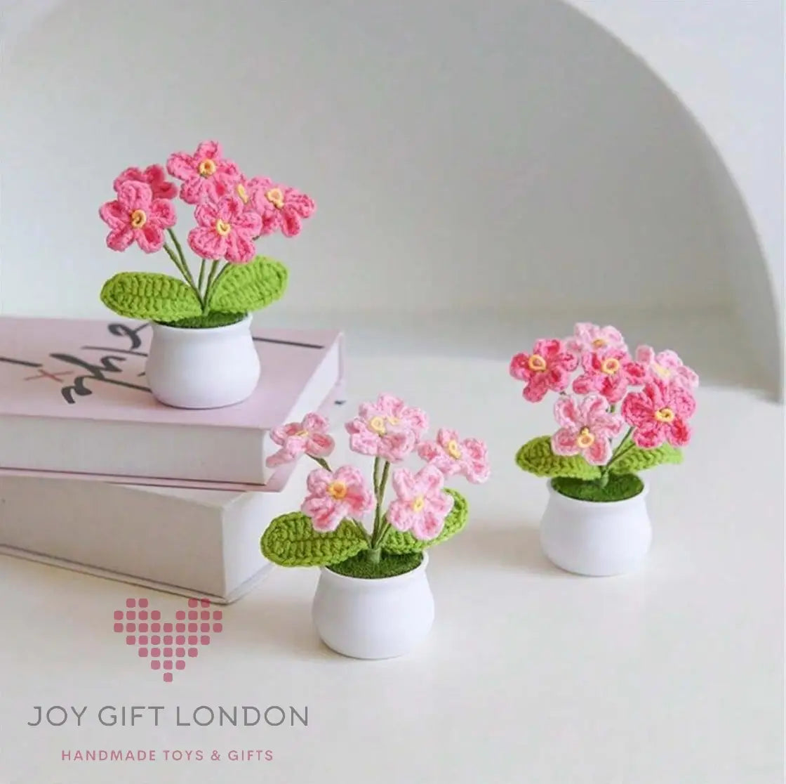 Handmade Crochet Potted Flowers Joy Gift London