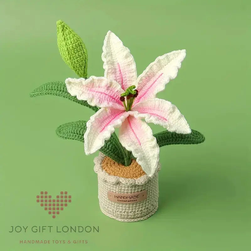 Handmade Crochet Potted Lily Joy Gift London