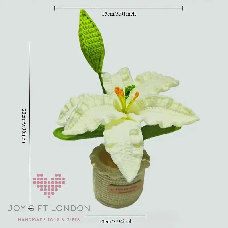 Handmade Crochet Potted Lily Joy Gift London